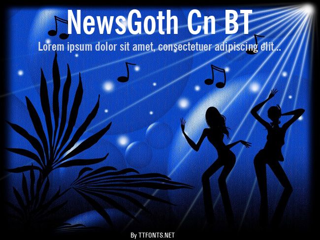 NewsGoth Cn BT example